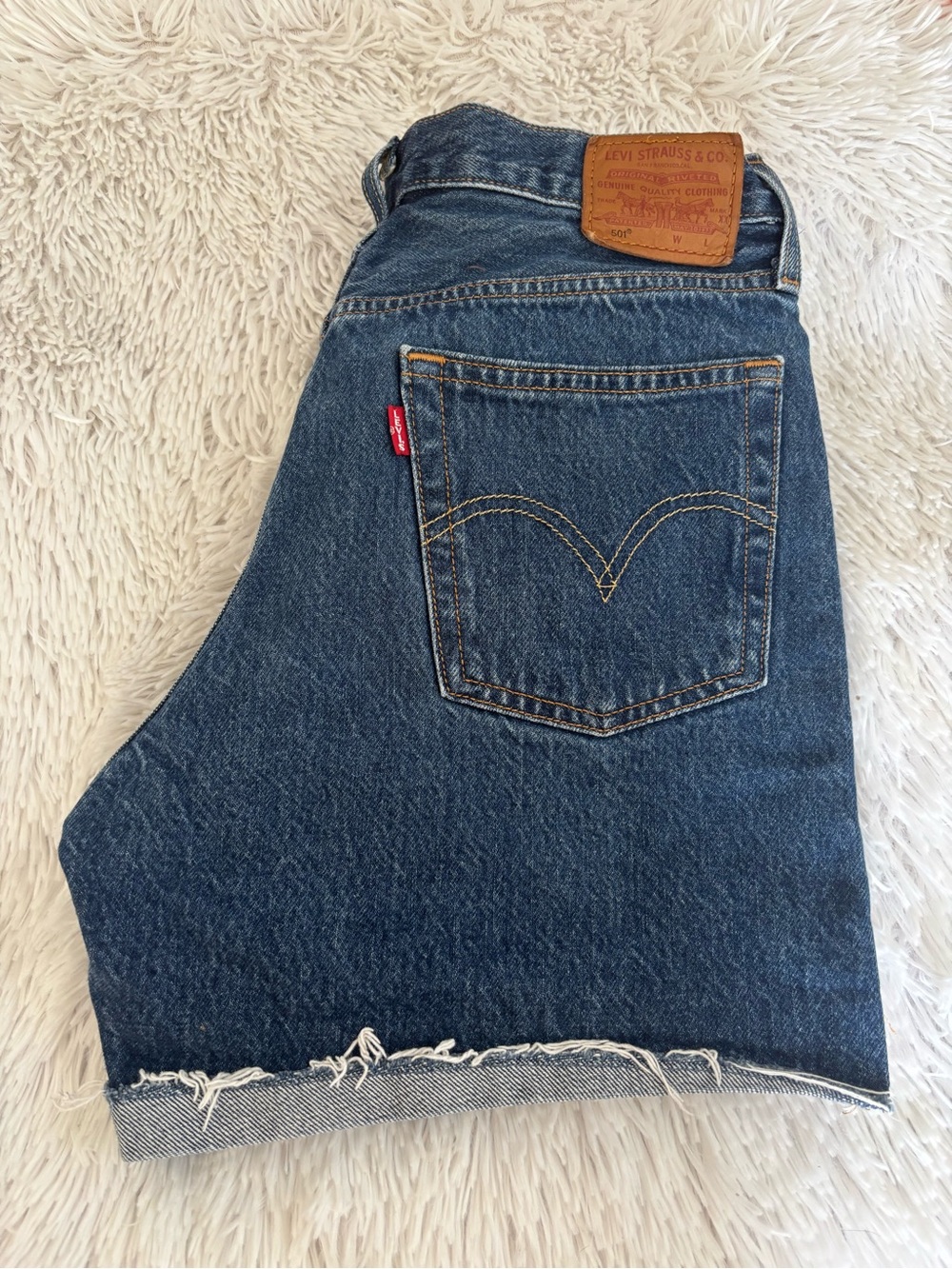 501 Levi’s Dark Blue Denim Shorts - Classic 5-Pocket Style